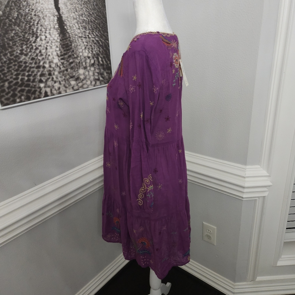 NWT Johnny Was Workshop LUCY EASY TIERED DRESS purple size xs - Picture 8 of 13